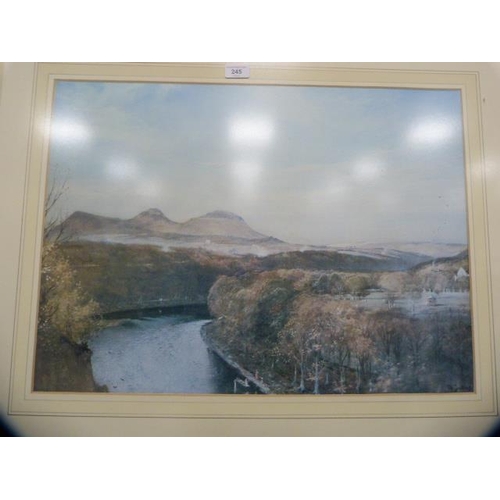 245 - After Tom ScottThe Eildons and the River Tweed from DryburghPrint.