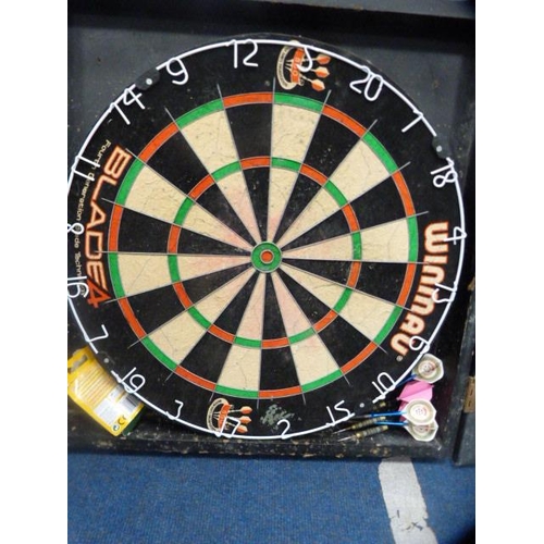 274 - Winmau dart board with darts and travel case.