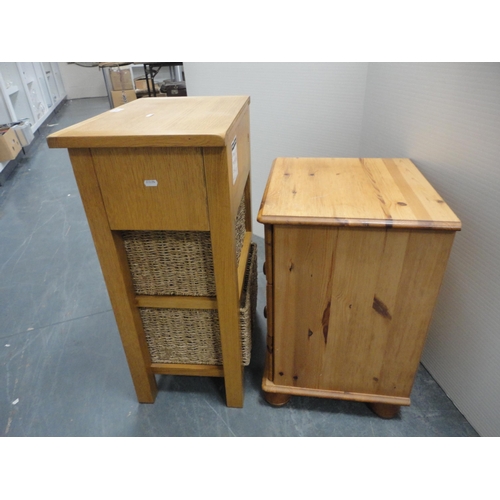 291 - Contemporary cabinet by Wiltshire, and a pine bedside cabinet.  (2)