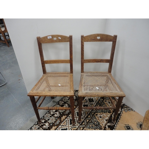 297 - Pair of Arts & Crafts parlour chairs and a pair of Vintage spindle-back chairs in the manner of ... 