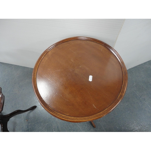 309 - Mahogany occasional table on tripod supports and another.  (2)