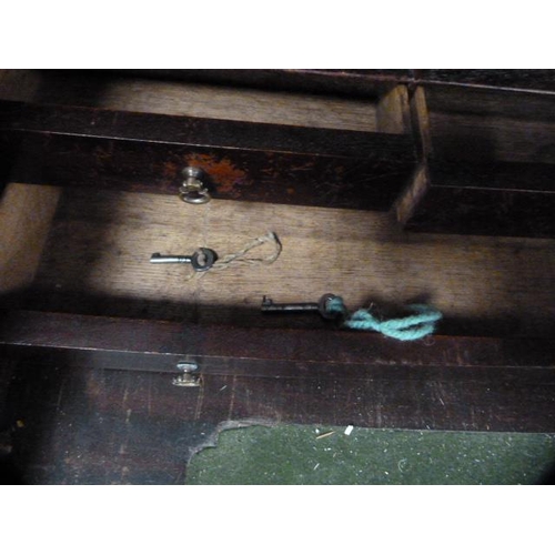 318 - George III and later mahogany bureau bookcase.