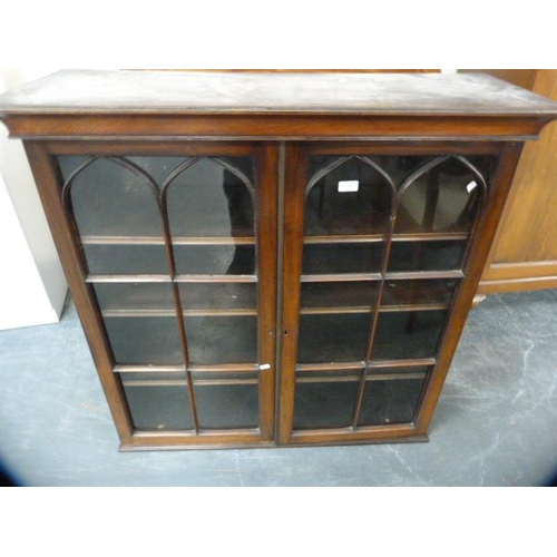 318 - George III and later mahogany bureau bookcase.