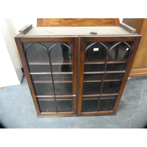 318 - George III and later mahogany bureau bookcase.