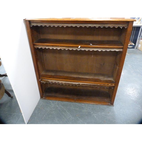 321 - Edwardian oak open bookcase.