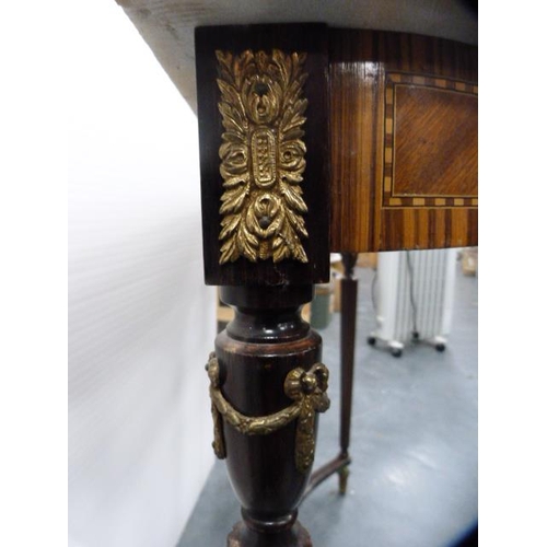 325 - Reproduction Louis XVI style console table with simulated marble top.