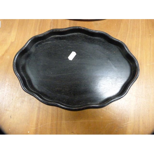 62 - Two Chinese-style hardwood trays.