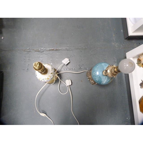 91 - Two table lamps (converted).