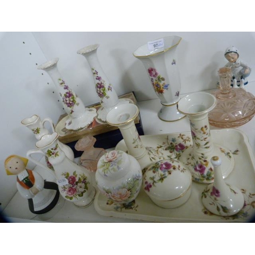 97 - Ceramics to include continental examples, GDM France dressing table set, studio pottery, Palissy but... 