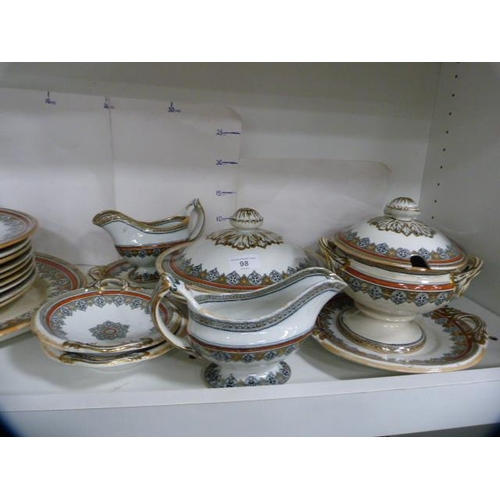 98 - J & MP Bell 'Bracelet' pattern Victorian part dinner set (two shelves).