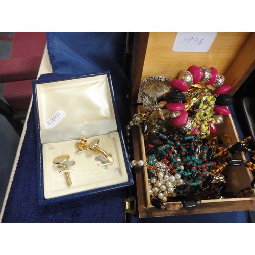 199A - Group of costume jewellery, fashion watches and collectables to include boxed Pierre Farber pens, bo... 