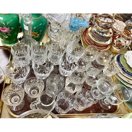 281 - Large quantity of crystal glassware to include wine glasses, water glasses, decanters, etc