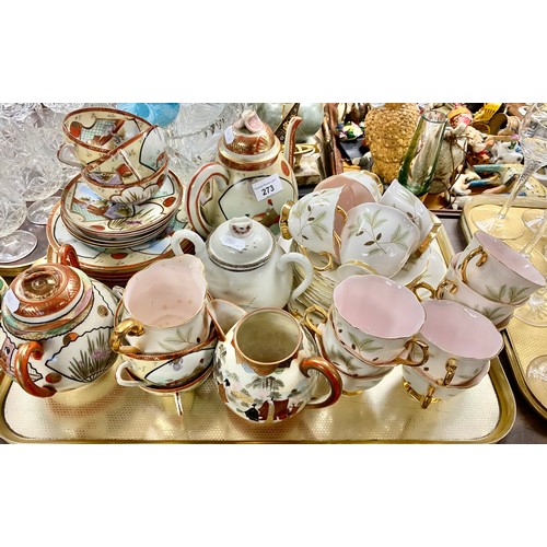 273 - Oriental-style part tea service and other assorted teaware