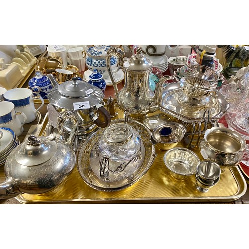 249 - Collection of Epns to include tea ware, cake basket etc.