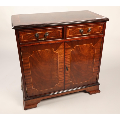 509 - Mahogany side cabinet with two drawers, 77  x 75 x 39 cm