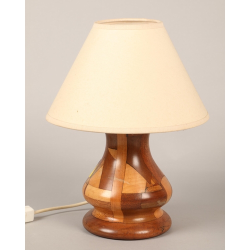 526 - Wooden table lamp & shade