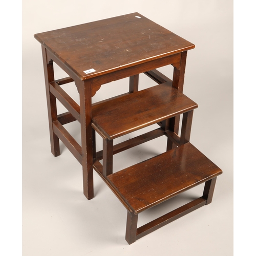 536 - Mahogany library steps, 60 cm high