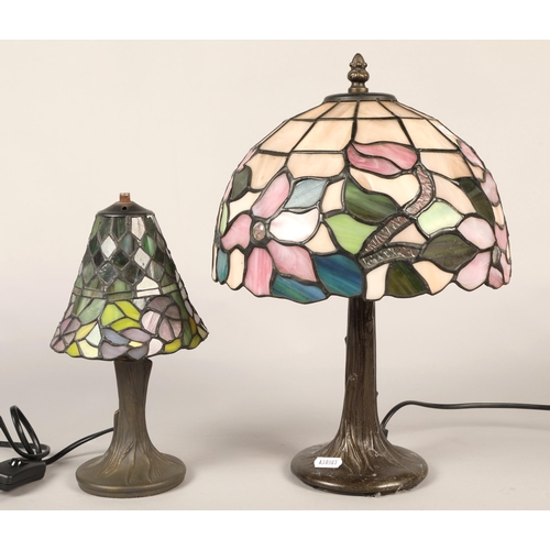 542 - Two tiffany style table lamps,tallest 42cm high (2)