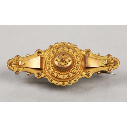 112 - Victorian 9 ct gold mourning brooch, 3g