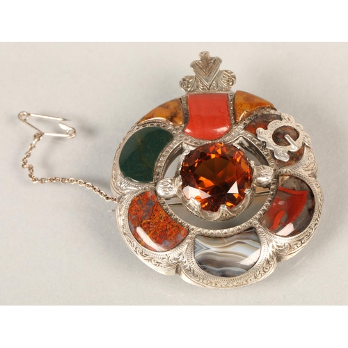 120 - Scottish brooch with various semi precious stones