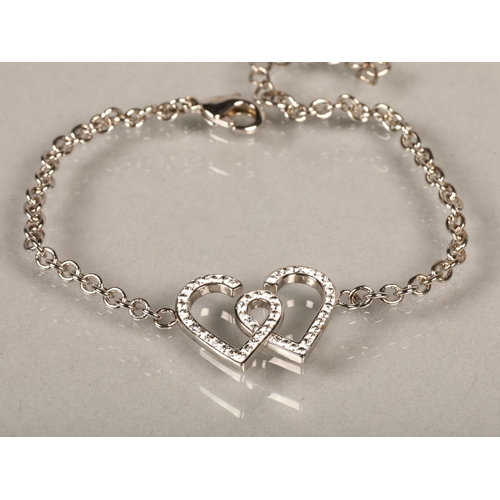 121 - Swarovski bracelet with entwined hearts in box