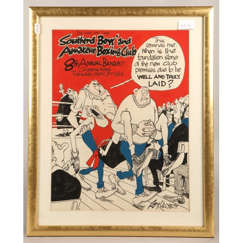 401A - Roy Ullyett '  In Aid of the Southend Boys and Amateur Boxing club, 1963',  'Ink and wash ... 