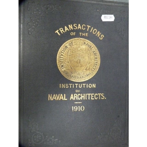 160 - Six volumes of Transactions of the Institutions of Naval Architects, 1901, 1902, 1907, 1908, 1909 an... 