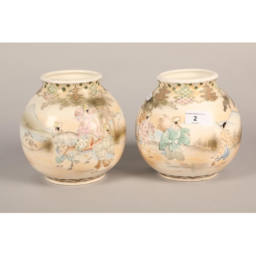 2 - Pair of Royal Nippon vases, 17 cm high (2)