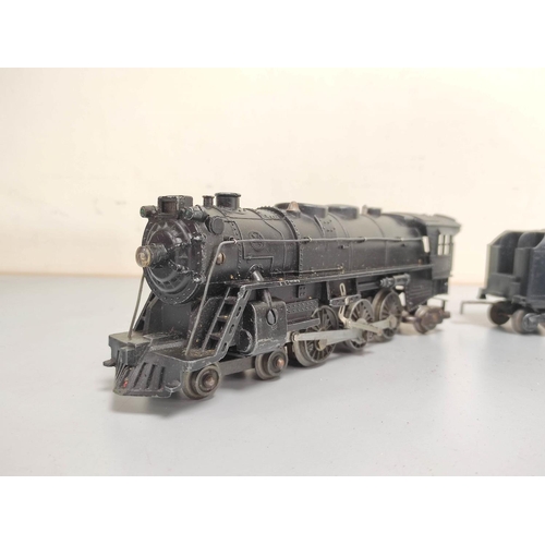 150 - Marx. 0 gauge electric die-cast 4-6-2 locomotive with New York Central and Santa Fe tenders. (3)... 