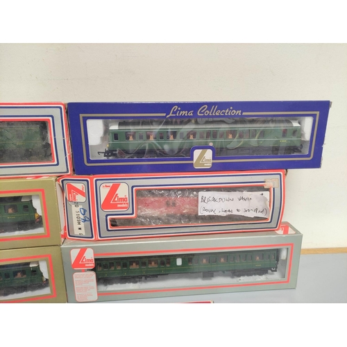 172 - Lima Railways. Seven boxed 00 gauge rolling stock carriages to include a Class 117 DMBS in BR green ... 