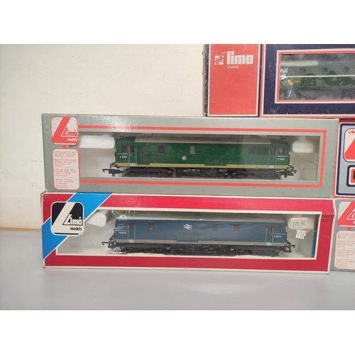 173 - Lima Railways. Five boxed 00 gauge Diesel locomotives to include a Class 73 E6001 in BR Green 205276... 