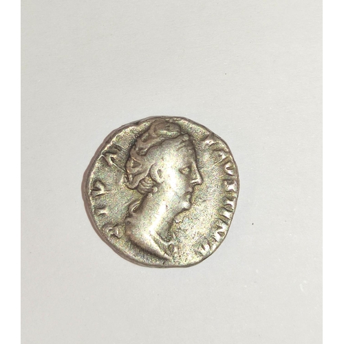 313 - Roman coinage. Silver denarius of Faustina the Elder and another ancient silver coin. (2)