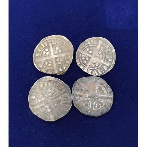 316 - Plantagenet Coinage. Edward I (1272-1307) Four long cross silver hammered pennies to include issues ... 