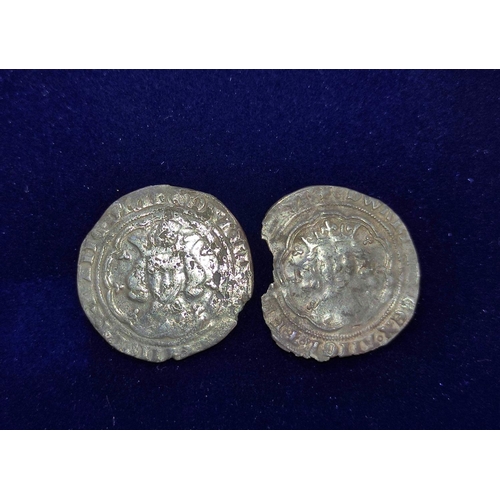 318 - Plantagenet Coinage. Two Edward III (1327-77) long cross silver hammered groats c1350s. (2)