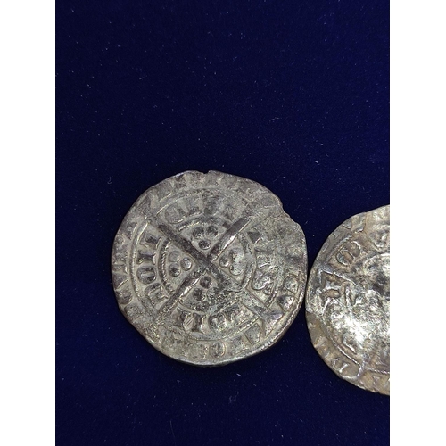 318 - Plantagenet Coinage. Two Edward III (1327-77) long cross silver hammered groats c1350s. (2)