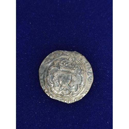 319 - Henry VII (1485-1509). Longcross silver halfgroat c1490s. Crowned facing bust, double arched crown. ... 