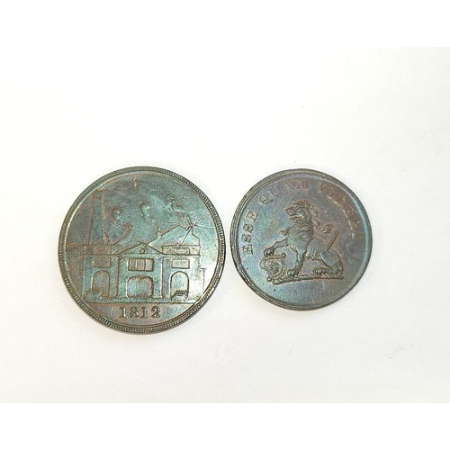 332 - 1812 Hull Lead Works I.K Picard penny token and a similar halfpenny token. (2)