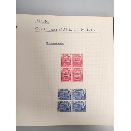 390 - Three postage stamp albums to include an album of mint stamp sheets with examples from Aden, New Zea... 