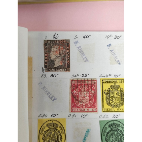 392 - Two folders of early Spanish postage stamps many 1850s imperforated and later issues. To include an ... 