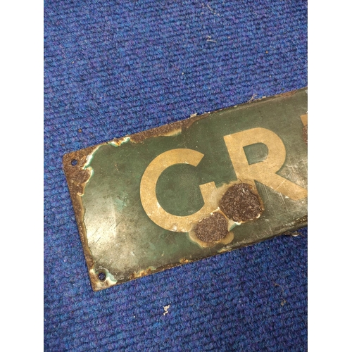 426 - Southern Railways green and white enamel station sign 'Greatstone-on-Sea'  33cm x 91.5cm.