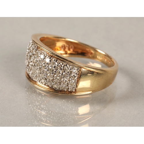 101 - 9 ct yellow gold and diamond ring,ring size L