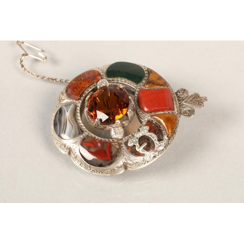 120 - Scottish brooch with various semi precious stones