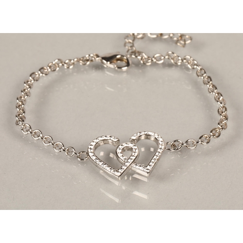 121 - Swarovski bracelet with entwined hearts in box