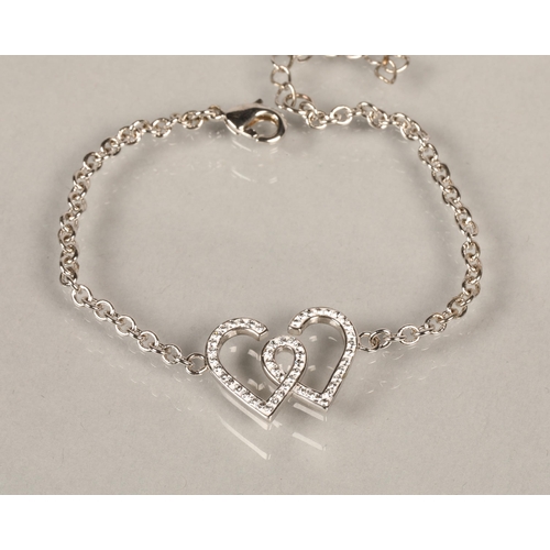 121 - Swarovski bracelet with entwined hearts in box