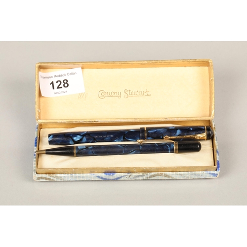 128 - Conway Stewart Fountain pen and pencil set