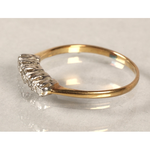 75 - 18 ct Gold and diamond ring.ring size N/O