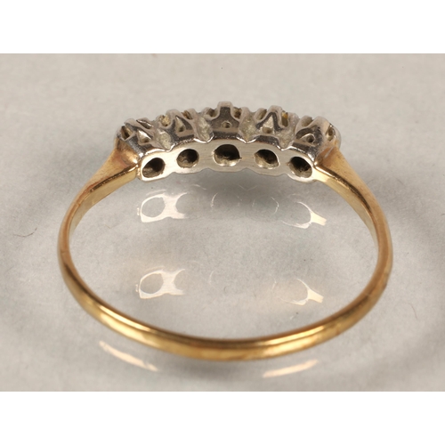 75 - 18 ct Gold and diamond ring.ring size N/O