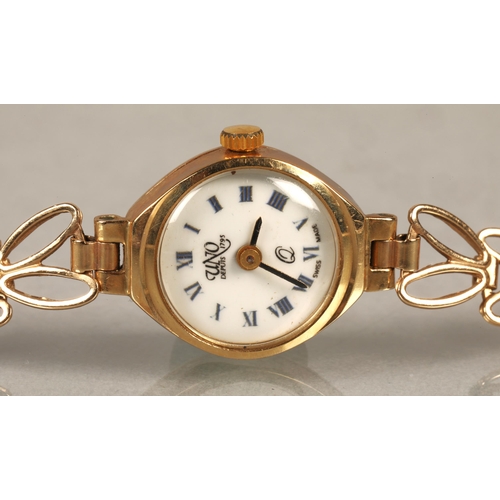 77 - 9 ct gold Uno cocktail watch, 7g