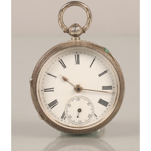 89 - Ladies silver pocket watch with subsidiary dial