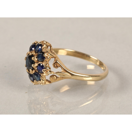 91 - Ladies 9 ct gold sapphire dress ring,ring size K